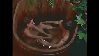 A Vintage Redhead Girl Pleasures A Penis On A Wooden Tub