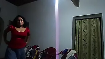 Asian Aunty With Big Natural Tits Gives A Blowjob In Her Home