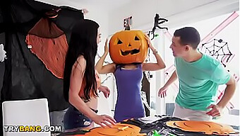 Milf Tia Cyrus Gets Her Head Stuck In A Pumpkin