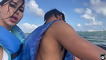 Lil D'S Big Natural Tits Bounce On A Jetski Ride