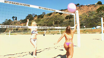 Watch These Horny 18-Year-Old Girls Masturbate And Enjoy Cunnilingus In This Steamy Beach Volleyball Video