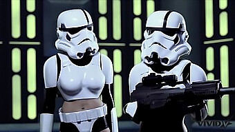 ดูสอง Storm Troopers มีส่วนร่วมในการเย็ดในธีม Wookie