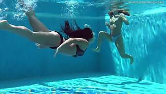 Jessica And Lindsay Enjoy A Nude Dip In The Pool