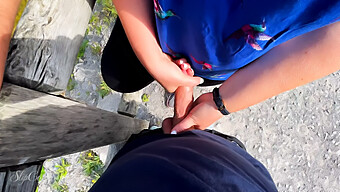 Pov Handjob At A German Outdoor Amusement Park - Almost Caught