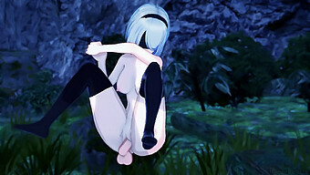 18-Year-Old Yorha 2b Takes A Hard Blowjob In The Forest