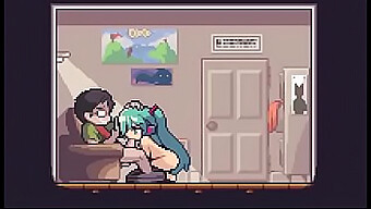 Pixel Art Hatsune Miku Lyder Ud For Erotisk Nydelse