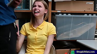 Tight And Petite Teen Gets Pounded In The Back Office